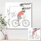 Designart - Hipster Man On A Bicycle - Children's Art Canvas Wall Art Print